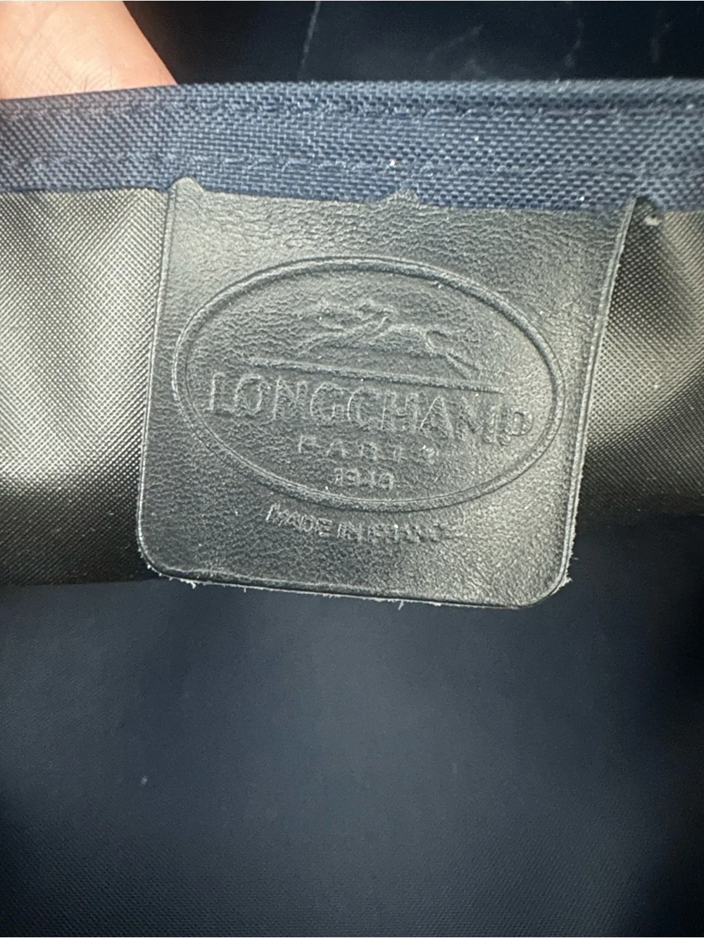 Rare Vintage Longchamp Midnight Navy Leather Briefcase with Double Top Handles